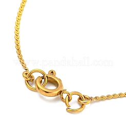 Colliers pendentifs en acier inoxydable 304 avec micro pavé de zircones cubiques&nbsp;LS-NJEW-H017-01G-E