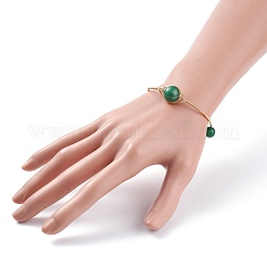 Bracelet jonc perlé rond en aventurine verte naturelle&nbsp;BJEW-JB07816-02