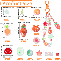 135 pièce de perles en émail acrylique de styles assortis (13 styles différents)&nbsp;OACR-PA0001-91