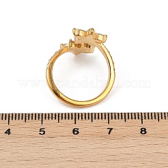 Bagues manchettes en acier inoxydable 304 micro pavé de zircones cubiques avec strass&nbsp;RJEW-V008-01G-02