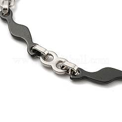 Zweifarbiges 201 Edelstahl-Wellen- und Unendlichkeits-Gliederarmband&nbsp;BJEW-B078-42BP