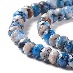 Brins de perles rondelles de jaspe de sésame naturel teint/jaspe de kiwi&nbsp;G-E316-A02