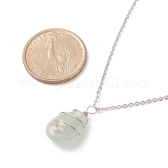 Collana di ciondoli di pietre preziose naturali avvolte in filo di rame a goccia&nbsp;NJEW-JN03927