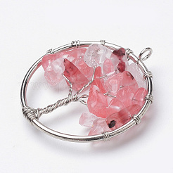 Pendentifs en pierre naturelle & synthétique mixte&nbsp;G-S271-21