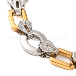 201 bracciali a catena con maglie ovali e rettangolari in acciaio inossidabile&nbsp;BJEW-B078-125GP
