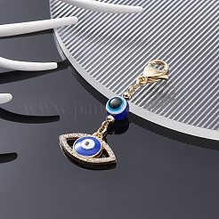 Malocchio in lega smaltata con decorazione pendente in strass&nbsp;HJEW-JM01040-02