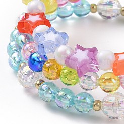 Set di bracciali elasticizzati con perline acriliche&nbsp;BJEW-JB09048