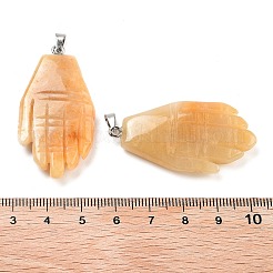 Natürliche Topas-Jade-Anhänger mit Schnitzereien&nbsp;G-K369-01P-02