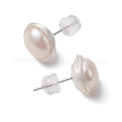 Natürliche Perle Ohrstecker&nbsp;EJEW-P286-32P