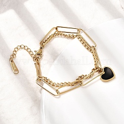 Mehrreihige Armbänder aus 304 Edelstahl&nbsp;BJEW-K237-22G