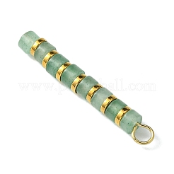 Colgantes de cuentas heishi de aventurina verde natural y hematita sintética no magnética galvanizada&nbsp;PALLOY-JF03292-02