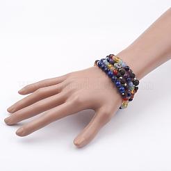 Natürliche Mischedelstein Perlen Wickelarmbänder&nbsp;BJEW-JB02581