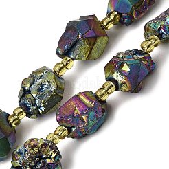 Fili di perle di ametista naturale grezza e galvanizzata&nbsp;G-Z131-J02-03