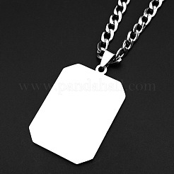 Collana con ciondolo a forma di targhetta per cani con lupo in acciaio inossidabile 304 smaltato nero&nbsp;WG9808E-01
