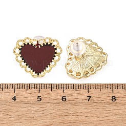 Valentinstag-Ohrstecker aus Legierung und Harz&nbsp;EJEW-T055-02B