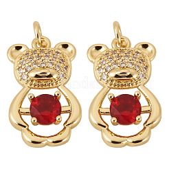 Ciondoli in ottone con micro pavé di zirconi da 2 pezzo&nbsp;KK-TA0002-81B