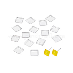 15 Stück: 925 quadratische Cabochon-Fassungen aus Sterlingsilber&nbsp;STER-PH0003-99
