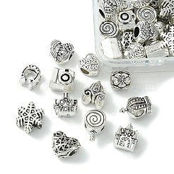 60 stücke 12 stil tibetische stil legierung europäische perlen&nbsp;TIBEB-FS0001-04