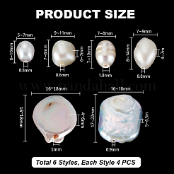 24 Stück 6 Stile natürliche Perlen&nbsp;PEAR-PH0001-29