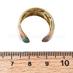 Anillos abiertos anchos de acero inoxidable 304 esmaltado para mujer.&nbsp;SA-K003-03C-G