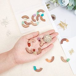 DIY-Sets zur Herstellung baumelnder Ohrringe aus Walnussholz&nbsp;DIY-OC0006-65