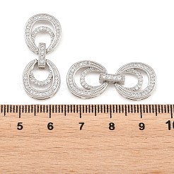 Fermoirs repliables en laiton micro pave zircone cubique transparente&nbsp;KK-C075-47P