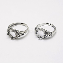 Verstellbare Thailand 925 Sterling Silber Solitär Ring Einstellungen&nbsp;STER-P033-31AS