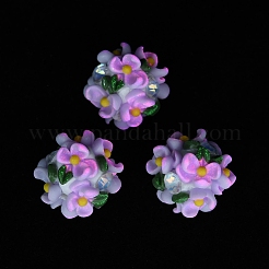 Leuchtende Polymer Clay Strass Blumenkugelperlen&nbsp;CLAY-U002-01D