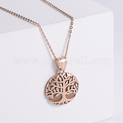 Colliers avec pendentif arbre de vie en acier inoxydable de style vintage&nbsp;FP9173