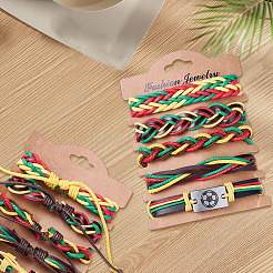 Geflochtene Lederarmbänder für Männer und Frauen&nbsp;BJEW-CL0001-43B
