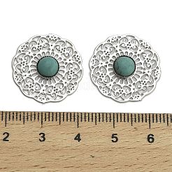 Cabochon sintetici in ottone turchese&nbsp;KK-Z088-06P