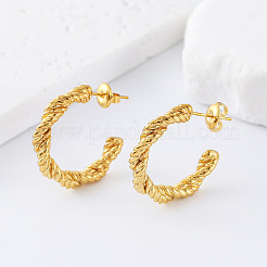Orecchini a bottone twist 304 in acciaio inossidabile per donna&nbsp;OO0866