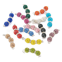 14 Stück 14 Farben Polymer Clay Strass Kugel Verbinder Charms&nbsp;PALLOY-TAC0145