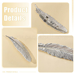 Broche en laiton en forme de plume (20 pièce)&nbsp;JEWB-CO0001-01S