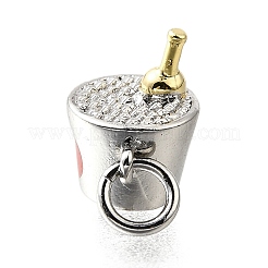 Ciondoli per connettori secchiello champagne in ottone smaltato&nbsp;KK-V007-40GP-02
