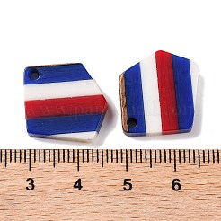 Colgantes de madera de nogal y resina a rayas opacas del día de la independencia&nbsp;RESI-U010-01B