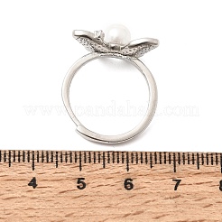 Verstellbare Fingerringe aus Messing mit Mikropavé-Fassung aus Zirkonia und Emaille&nbsp;CU-CBABA66-07A-P