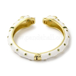 Bracelet en laiton pavé de zircons cubiques verts&nbsp;BJEW-K246-01G