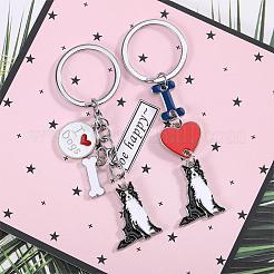 Wewaysmile 2 pcs porte-clés pour chien porte-clés de voiture pendentif pour animal de compagnie porte-clés joli porte-clés pour chien porte-clés portable en métal cadeau pour amoureux des animaux de compagnie anniversaire chiot fournitures de fête à thème (border collie)&nbsp;JX786A