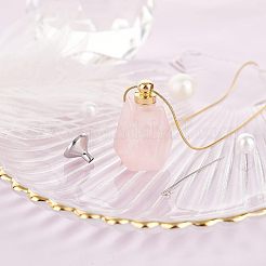 Colgante de botella de perfume de cuarzo rosa natural&nbsp;G-NB0003-58C