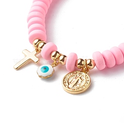 Bracelets en perles de pâte polymère faites main&nbsp;BJEW-JB06564