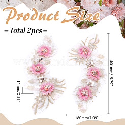 2 Stück Blumen-Stickgarn aus Polyester zum Aufbügeln/Aufnähen&nbsp;DIY-ME0001-67A