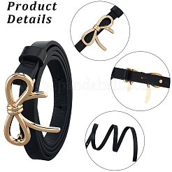 3 Stück 3 Farben Legierung Bowknot PU Leder Kettengürtel für Frauen&nbsp;AJEW-CL0001-14B