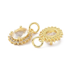 Breloques en laiton avec zircone cubique&nbsp;ZIRC-C022-14G
