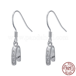 925 crochet de boucle d'oreille en argent sterling plaqué rhodium anti-ternissement&nbsp;STER-I009-07P