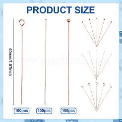 300 Stück 3 Stile Messing Flachkopfstifte & Kugelkopfstifte Kits&nbsp;KK-ME0003-08