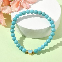 Braccialetti elasticizzati con perline rotonde con pietre preziose naturali e sintetiche&nbsp;BJEW-JB09881