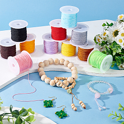 15 Rolle 15 Farben Nylon-Satin-Rattenschwanzkordel&nbsp;NWIR-PH0002-04