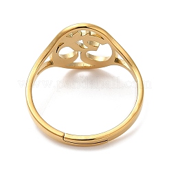 Ionenplattierung (IP) 304 Edelstahl Yoga verstellbarer Ring für Frauen&nbsp;RJEW-M149-24G