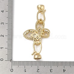 Fermoirs repliables en laiton micro pave zircone cubique transparente&nbsp;FIND-U017-14G